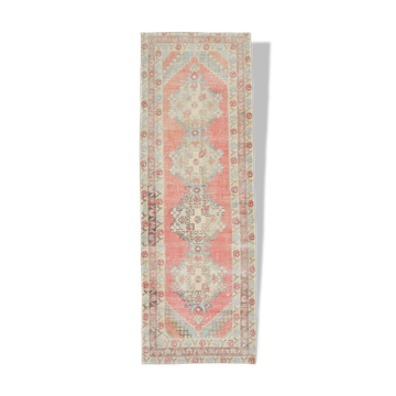 Tapis persan vintage rouge et beige 3 x 9, 98 x 285 cm SK 21187