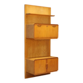 Armoire vintage en érable avec abattant, design Italie, années 1960
