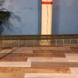 1950s perforated metal bench