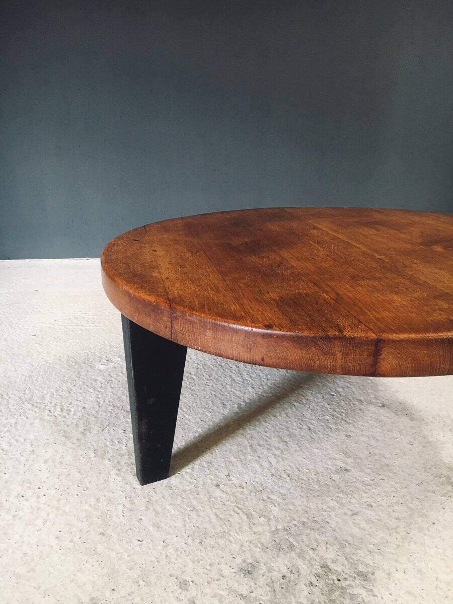 Mid-Century Industrial Tripod Coffee Table, France, 1950s