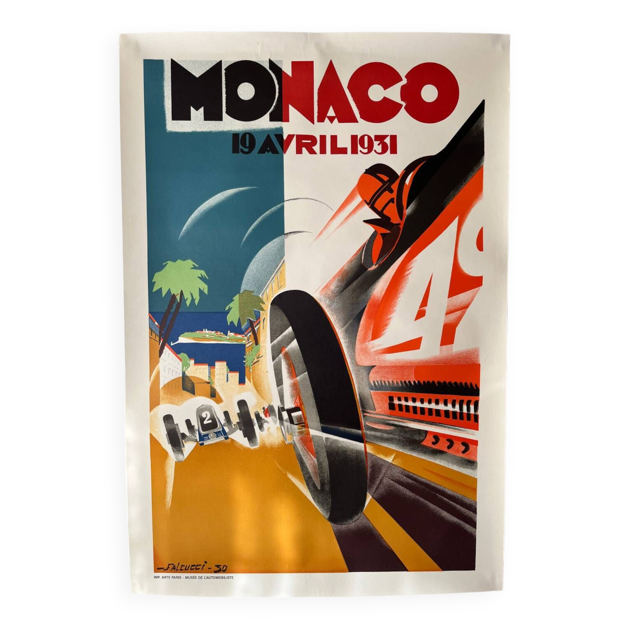 Lithograph of the 1931 Monaco Grand Prix
