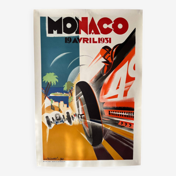 Lithographie du Grand prix de Monaco de 1931