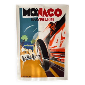 Lithograph of the 1931 Monaco Grand Prix