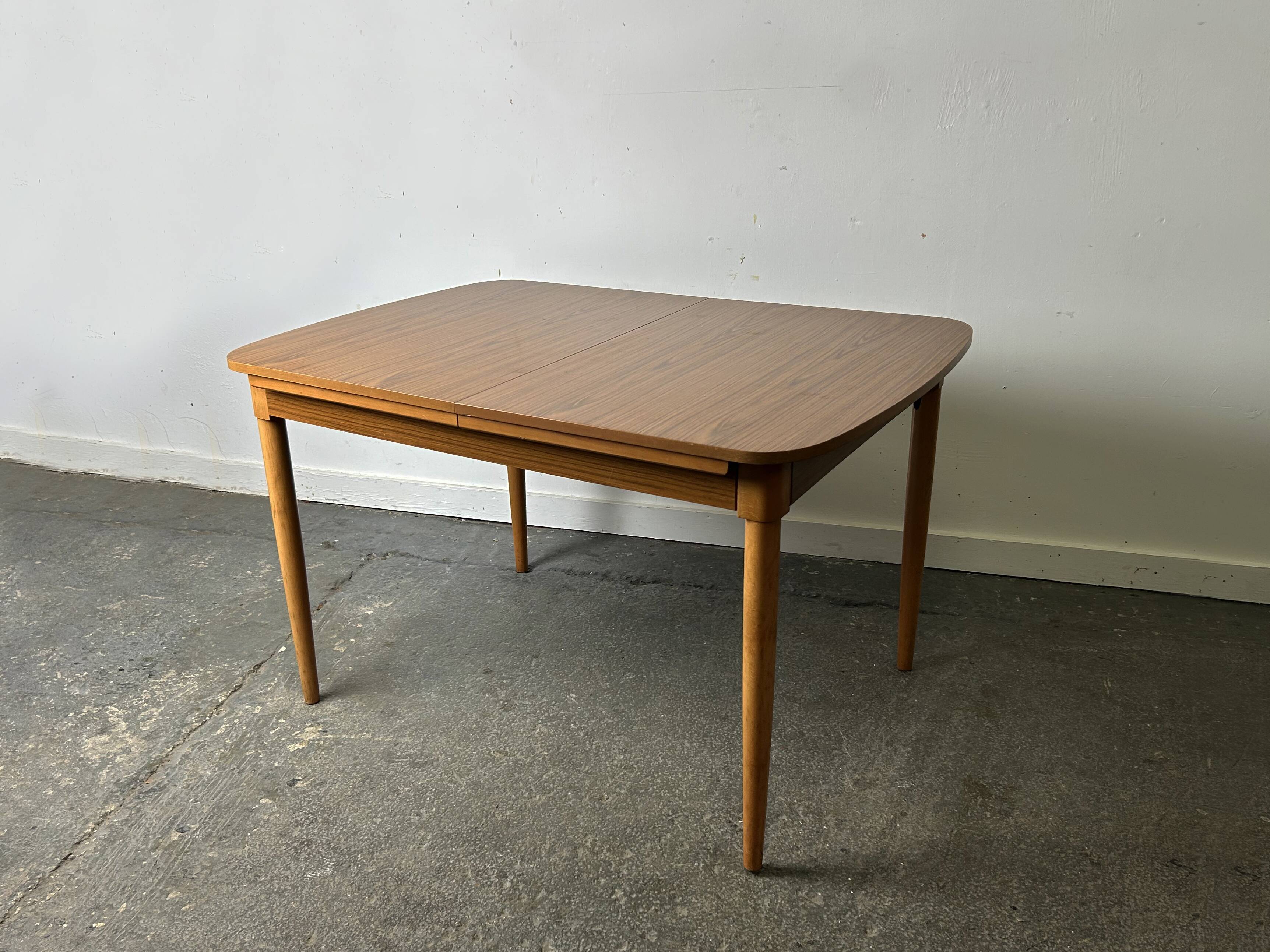 Schreiber Mid Century Extending Formica Dining Table Beech Legs 1960s-70s