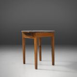 French round sidetable in oak with blue top and beautiful patina, ca. 1850
