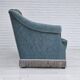 1960s, Danish 3 seater sofa, light blue velour, original good condition.