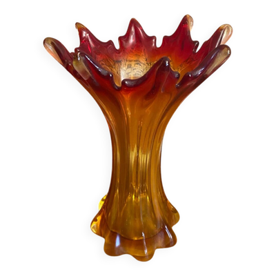 Vase ancien murano sommerso verre soufflé vintage