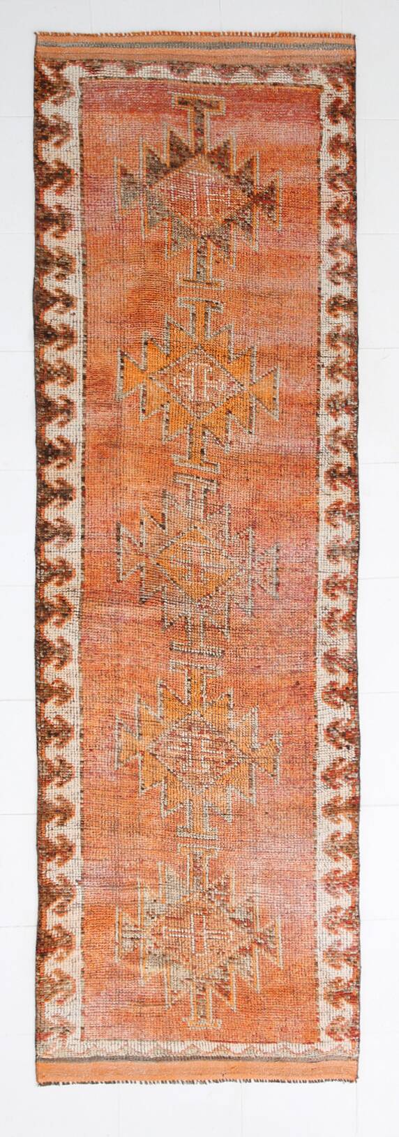 4x12 Sun Muted Vintage Runner, Long Wide Runner Rug, 107x368Cm