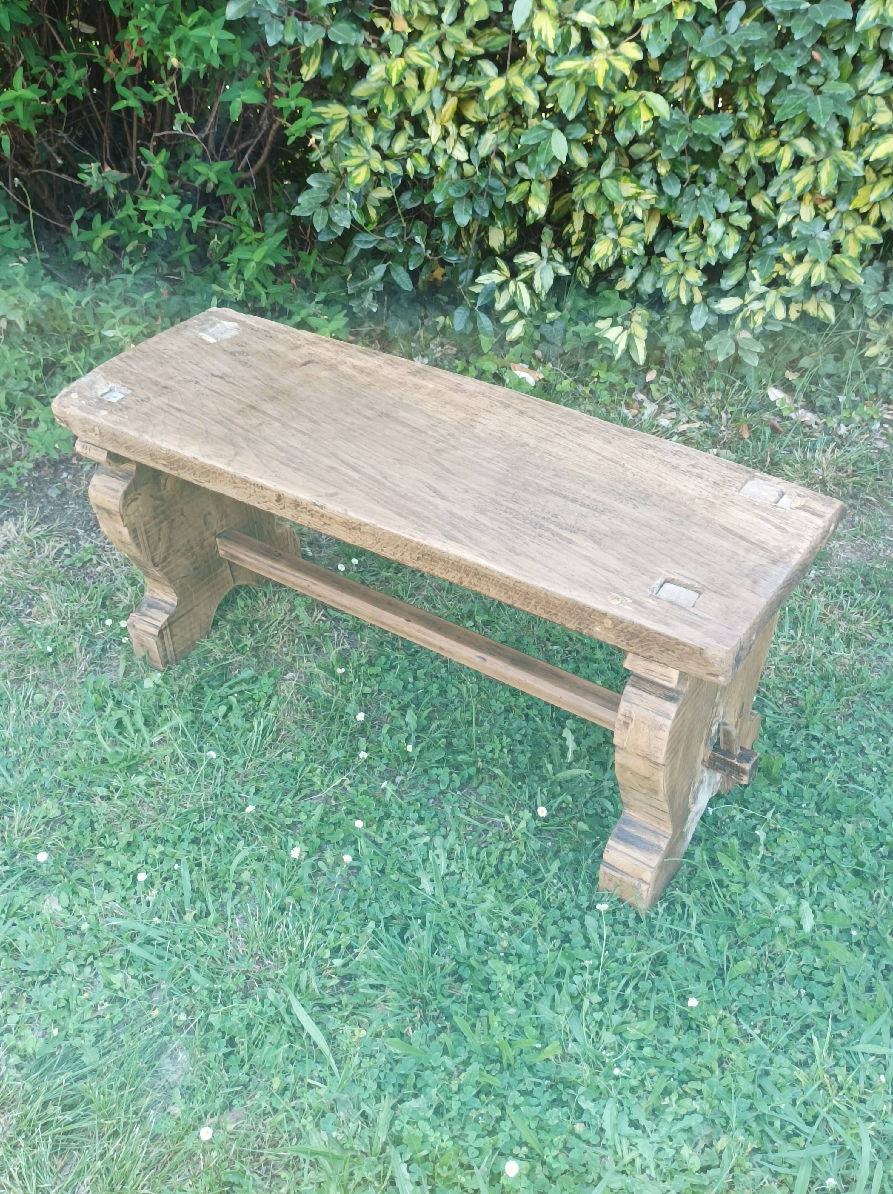 Brutalist oak bench