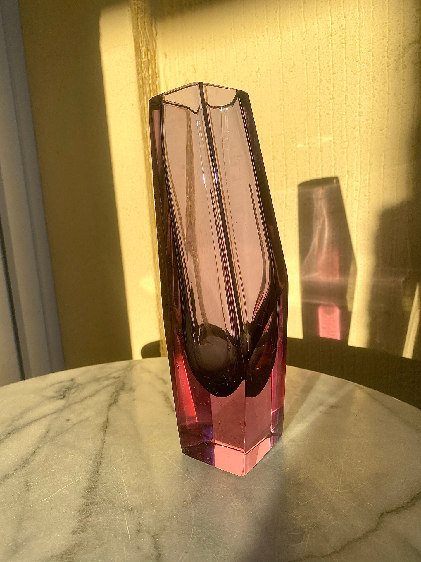 Grand vase murano sommerso 60s verre violine