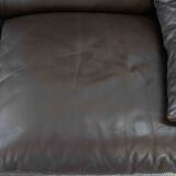 Brown leather 2-seater sofa Cassina Maralunga by Vico Magistretti