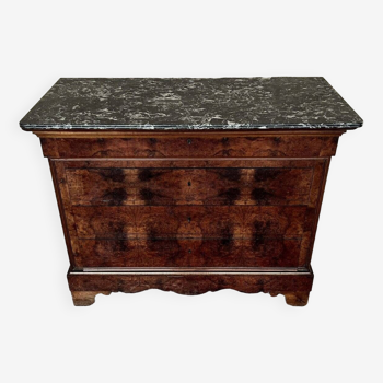 Louis Philippe period chest of drawers in stained burl circa 1830