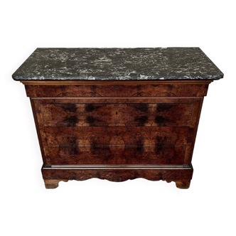 Louis Philippe period chest of drawers in stained burl circa 1830