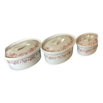 3 terrines porcelaine de Paris