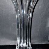 Sèvres large molded crystal vase, modernist design, H48.5