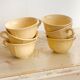 Vintage 6-cup coffee/tea set - Yellow earthenware