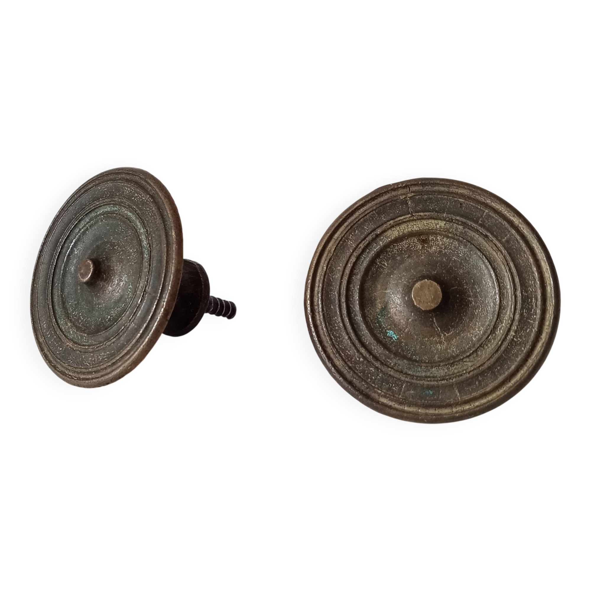 Pair of antique Empire furniture knobs from the 19th century.