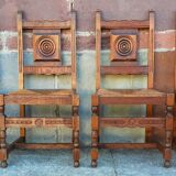 4 chaises basque en chêne