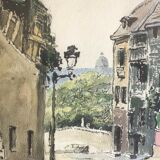 Painting Painting Signed Paris 18th Arrondissement Rue Caulaincourt Maisons Sacré-Coeur XX ème