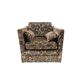 Fauteuil vintage marron à fleurs / fauteuil-lit / fauteuil une place