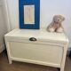 Vintage white patinated wooden chest