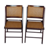 Duo of canned folding chairs