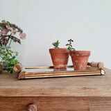 Art deco tray white wood and mirror