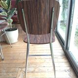 4 chairs in vintage formica brown wood effect