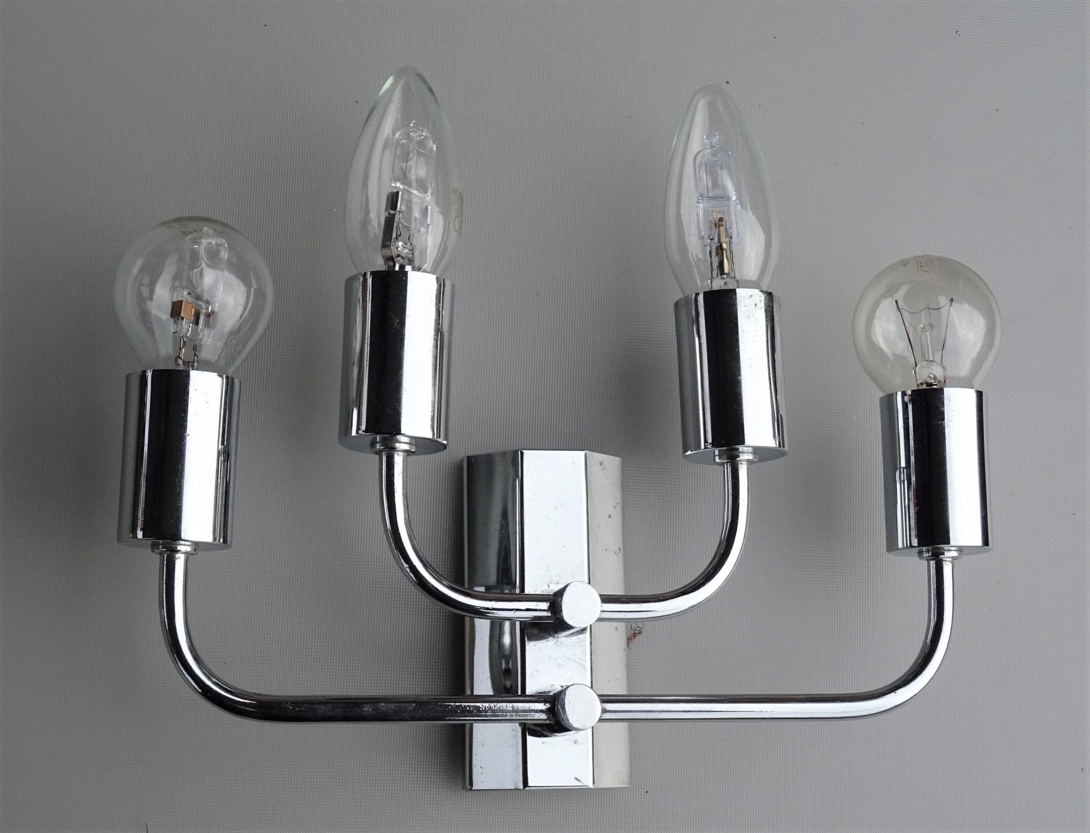Chrome metal torch lamp 1970