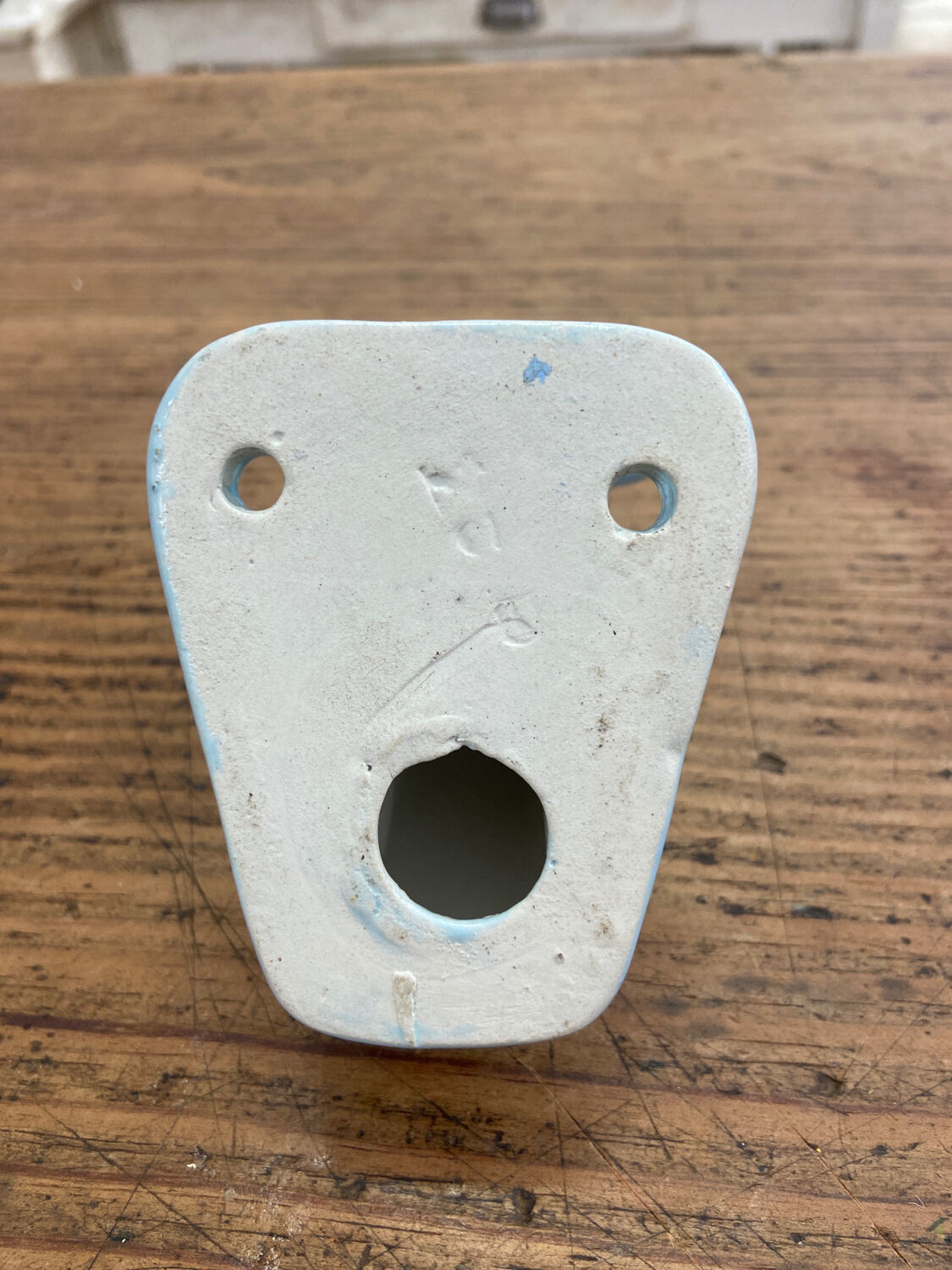 Vintage blue porcelain hook