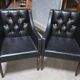 Paire de fauteuils en cuir noir, années 50
