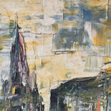 Main Street, knife technique, signed M Attal 1974