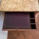 Bedside table of the 18th Louis XV period in marquetry and marble