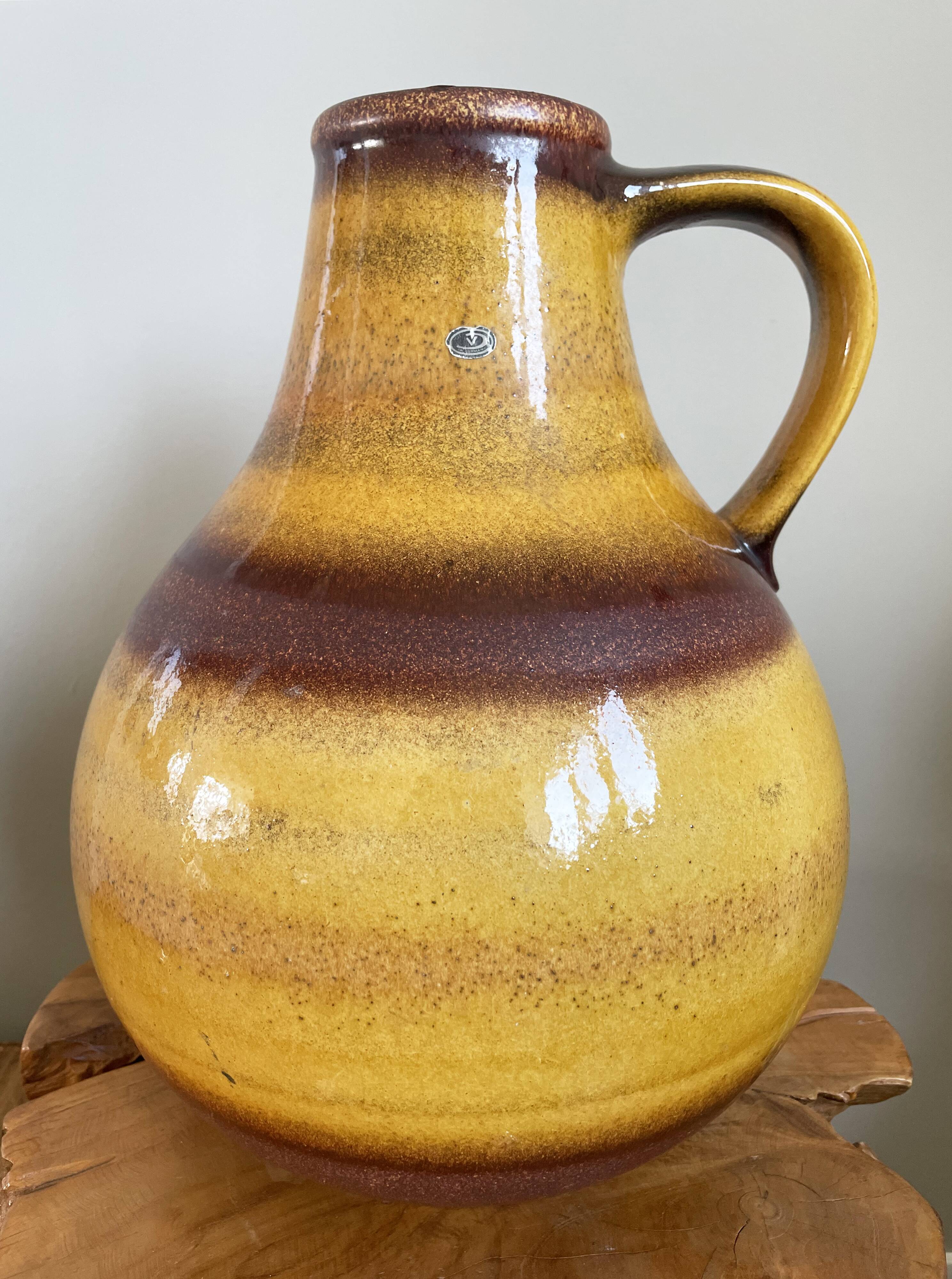 Fritz van Daalen 4736-35 Fat-Lava Vase, Vintage Mid-Century Ceramic Vase from West Germany