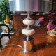 Large Vintage 1970 Space Age Chrome & Wood Lamp