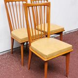 Series of 3 chairs vintage scandinavian style 60's 70's