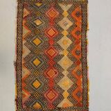 Vintage Turkish Mini Kilim 88x50 cm Wool Small Kelim Runner, shabby Chic
