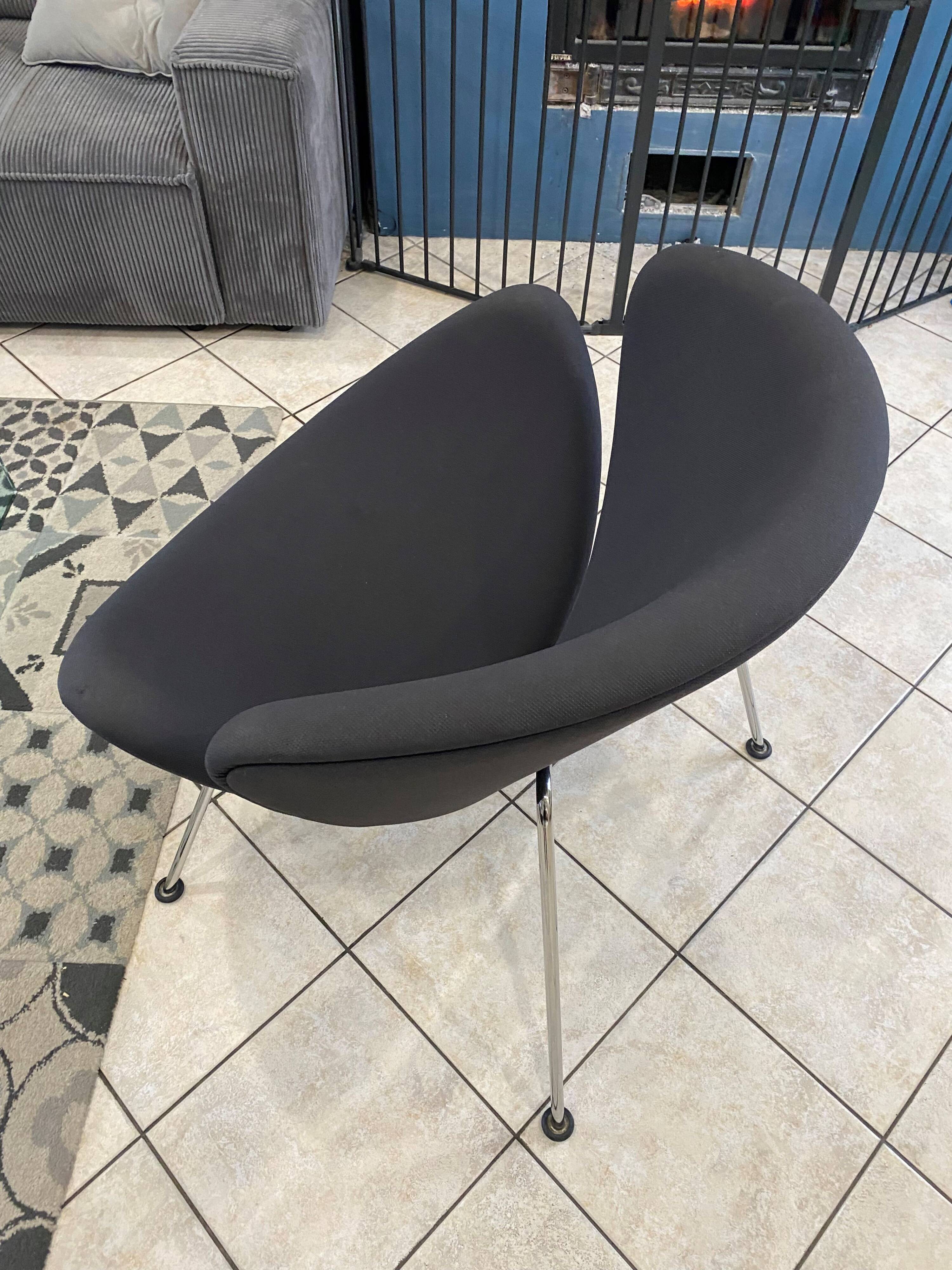 Orange slice armchair 437 by pierre paulin for artifort, grey, 1980.