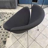 Orange slice armchair 437 by pierre paulin for artifort, grey, 1980.