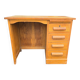 Vintage oak desk with a drawer unit and sliding shelf.