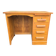 Vintage oak desk with a drawer unit and sliding shelf.