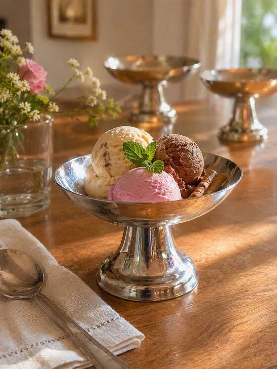 Coupes à glaces /desserts en inox 1970