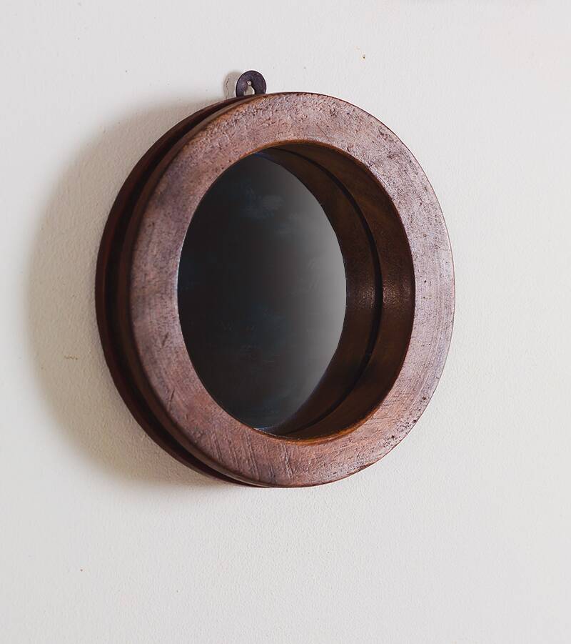 Small decorative wooden mirror