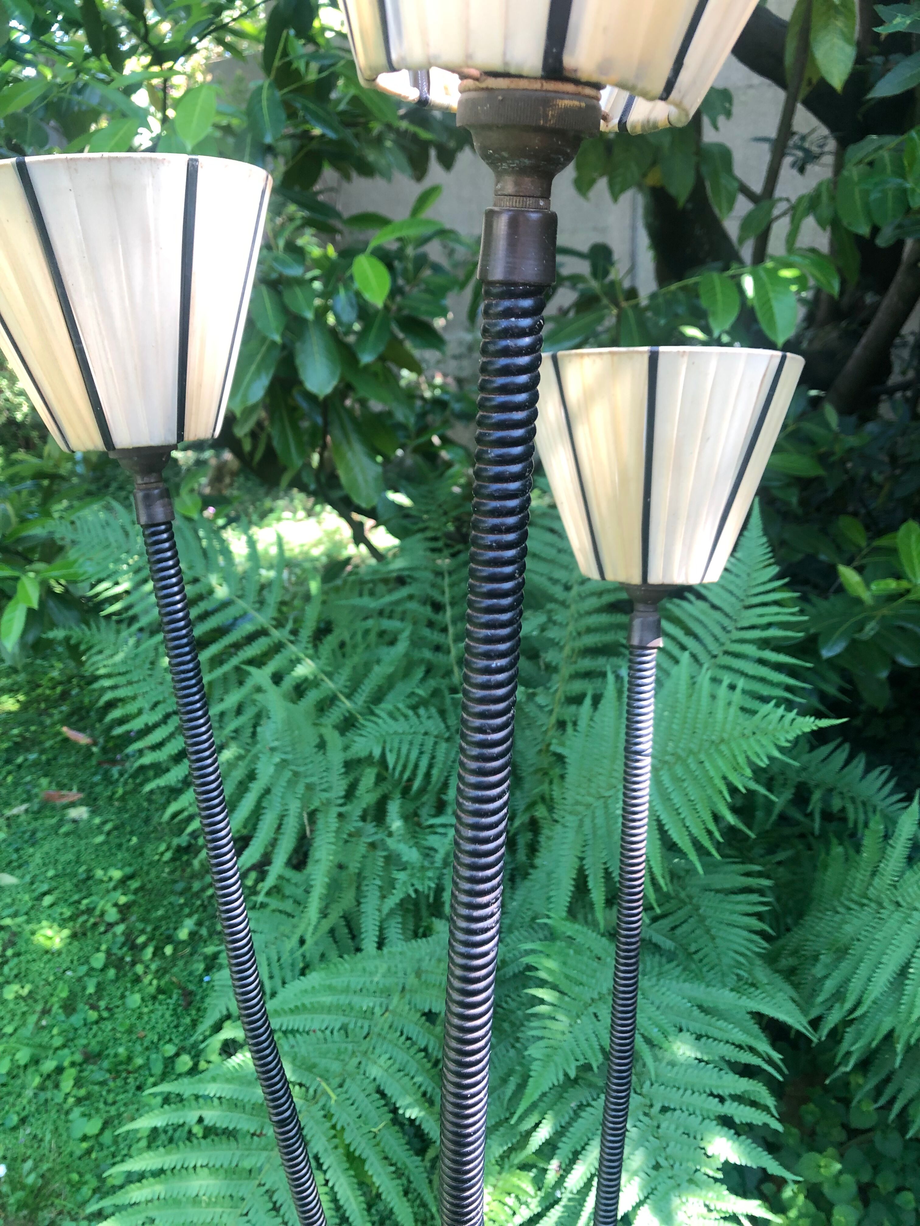Floor lamp 3 arms scoubidou vintage 50s/60s