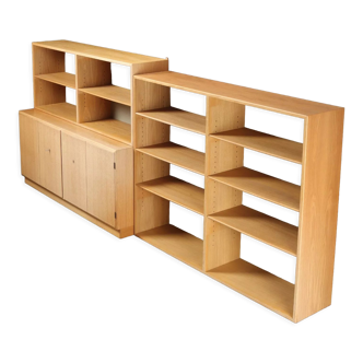 Sideboard and two oak shelves by Borge Mogensen