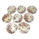 8 assiettes à dessert Terre de fer sépia modèle Flore Jules Vieillard Bordeaux XIX