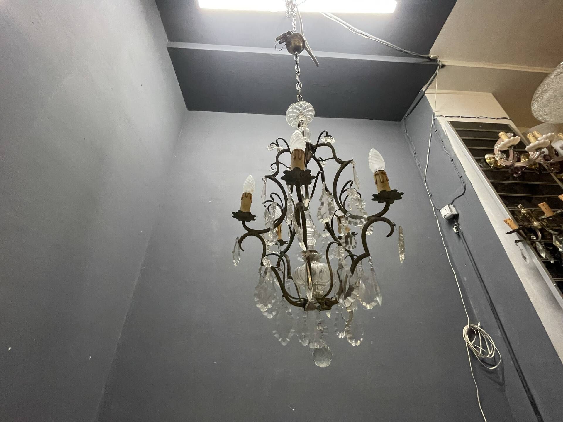 Vintage Italian Crystal Chandelier, 1940s