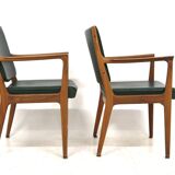 Set de 2 fauteuils en cuir, Karl Erik Ekselius, Suède, 1960