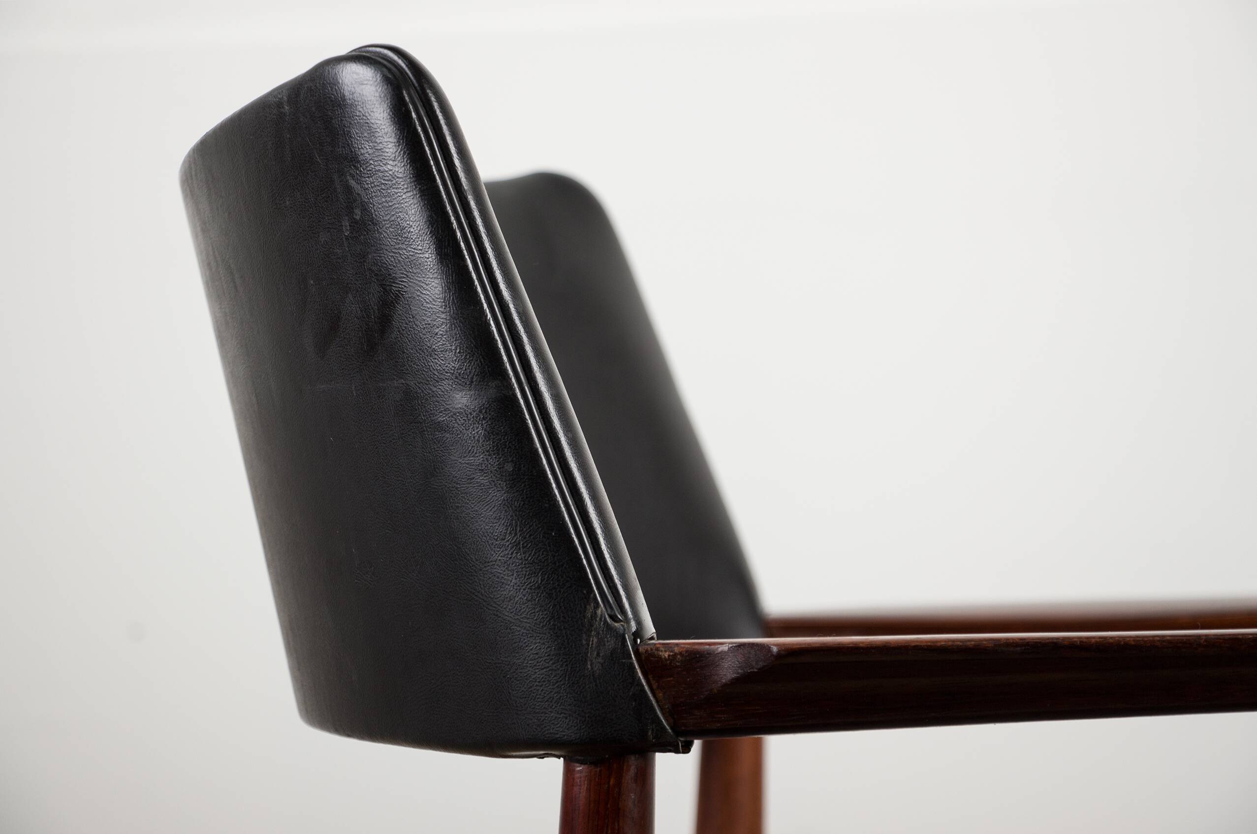 Danish Rosewood and Leather Office Chair by Erik Worts 1960.