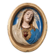 Vintage plaster frame of the Virgin, old religious painting